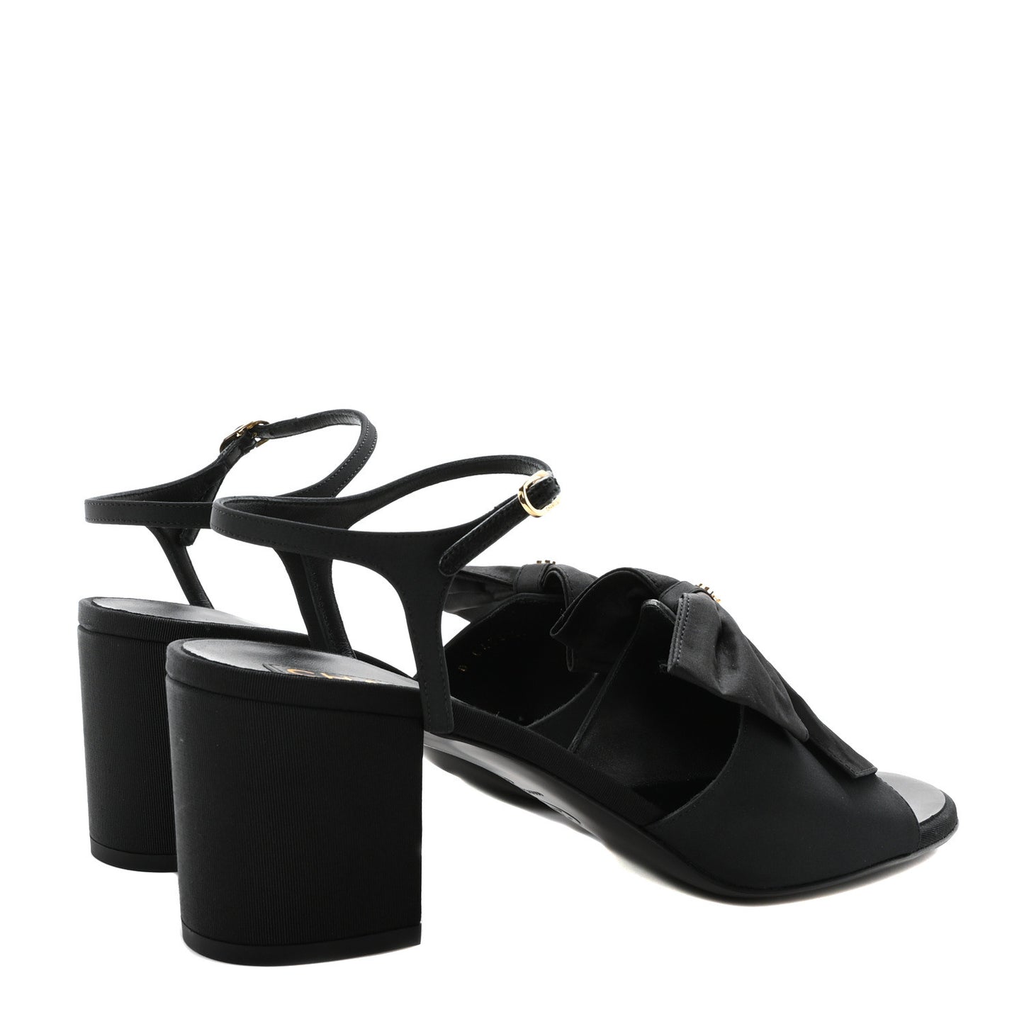 Silk Bow CC Platform Sandals 41 Black