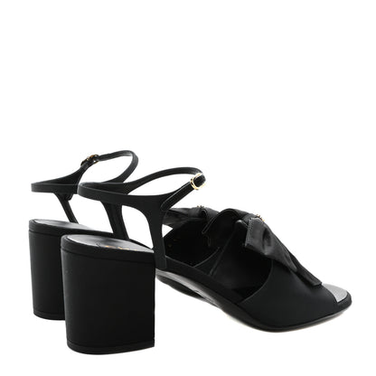 Chanel Silk Bow CC Platform Sandals 41 Black 5 of 9