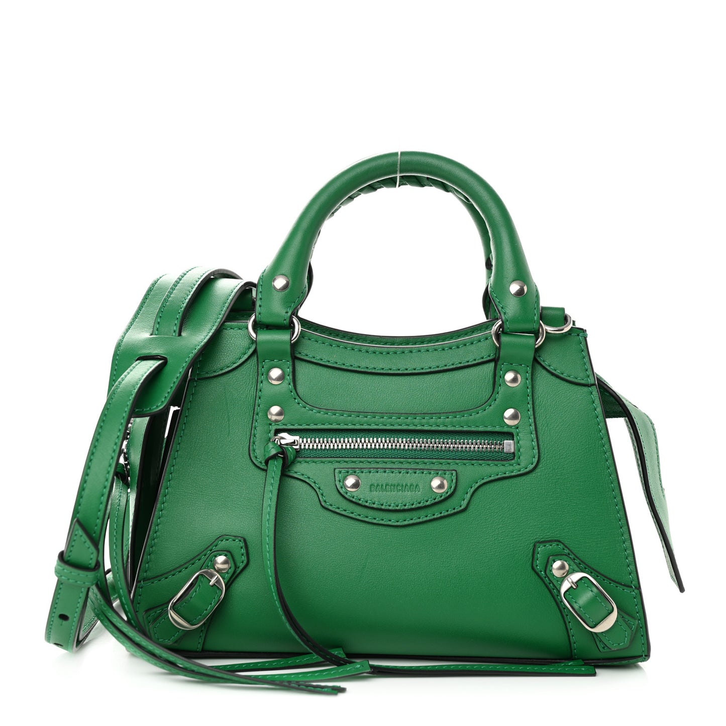 Smooth Calfskin Neo Classic Silver Hardware Mini City Grass Green