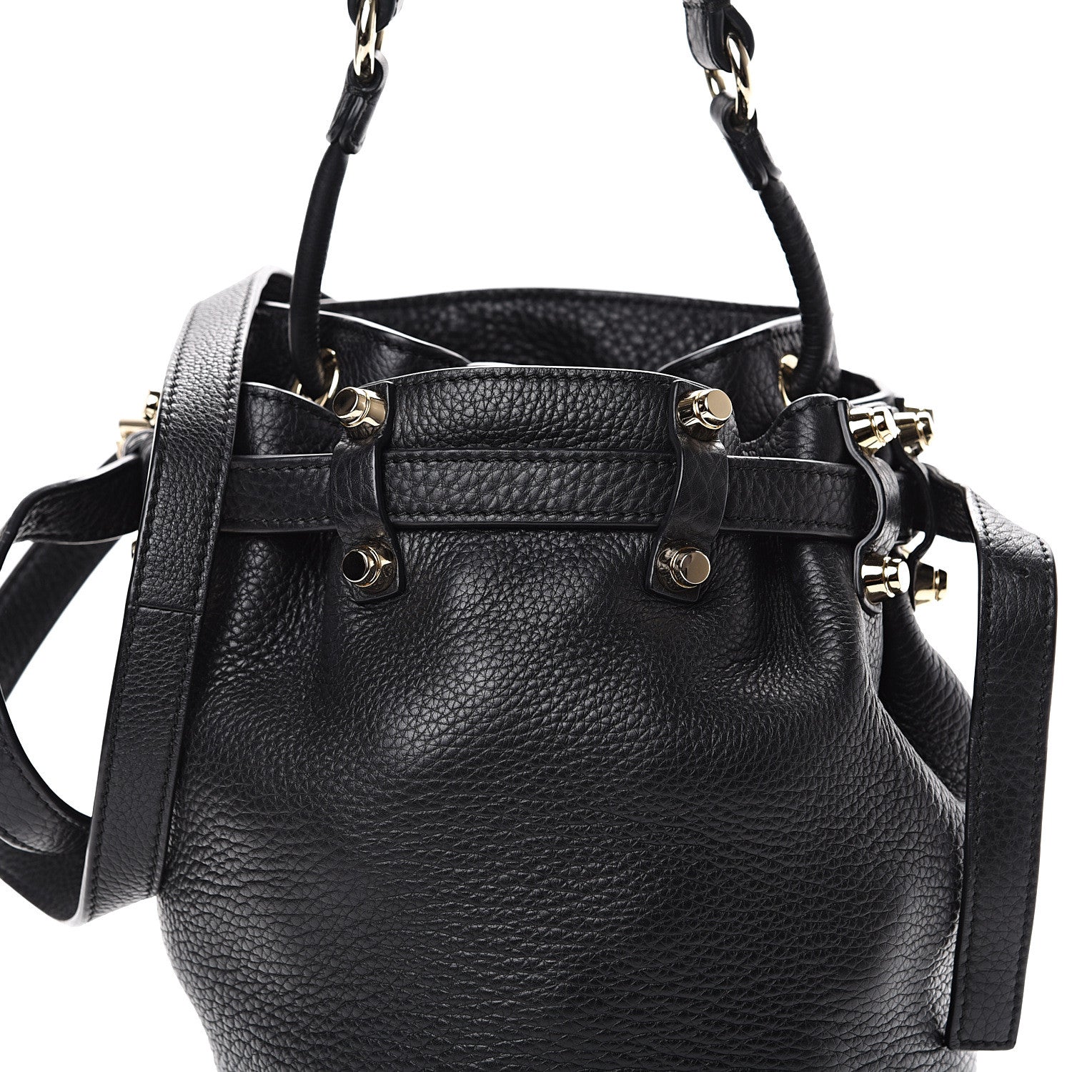 Alexander Wang Pebbled Lambskin Diego Bucket Black Gold Hardware 9 of 11