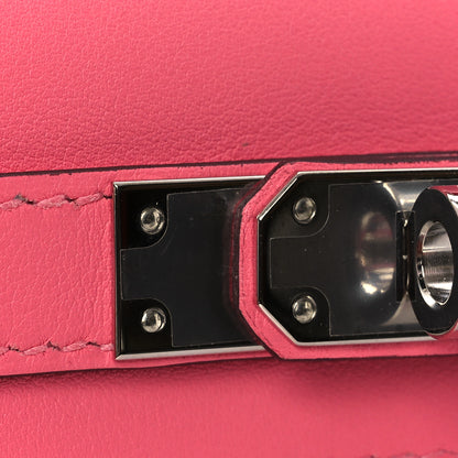 Hermes Swift Kelly Cut Clutch Pochette Rose Azalee 15 of 15