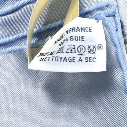 Hermes Silk Twill Plumets Et Panaches Scarf 90 Bleu Glacier Vert 3 of 5