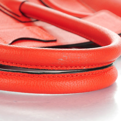 Celine Drummed Calfskin Mini Luggage Vermillion 9 of 10