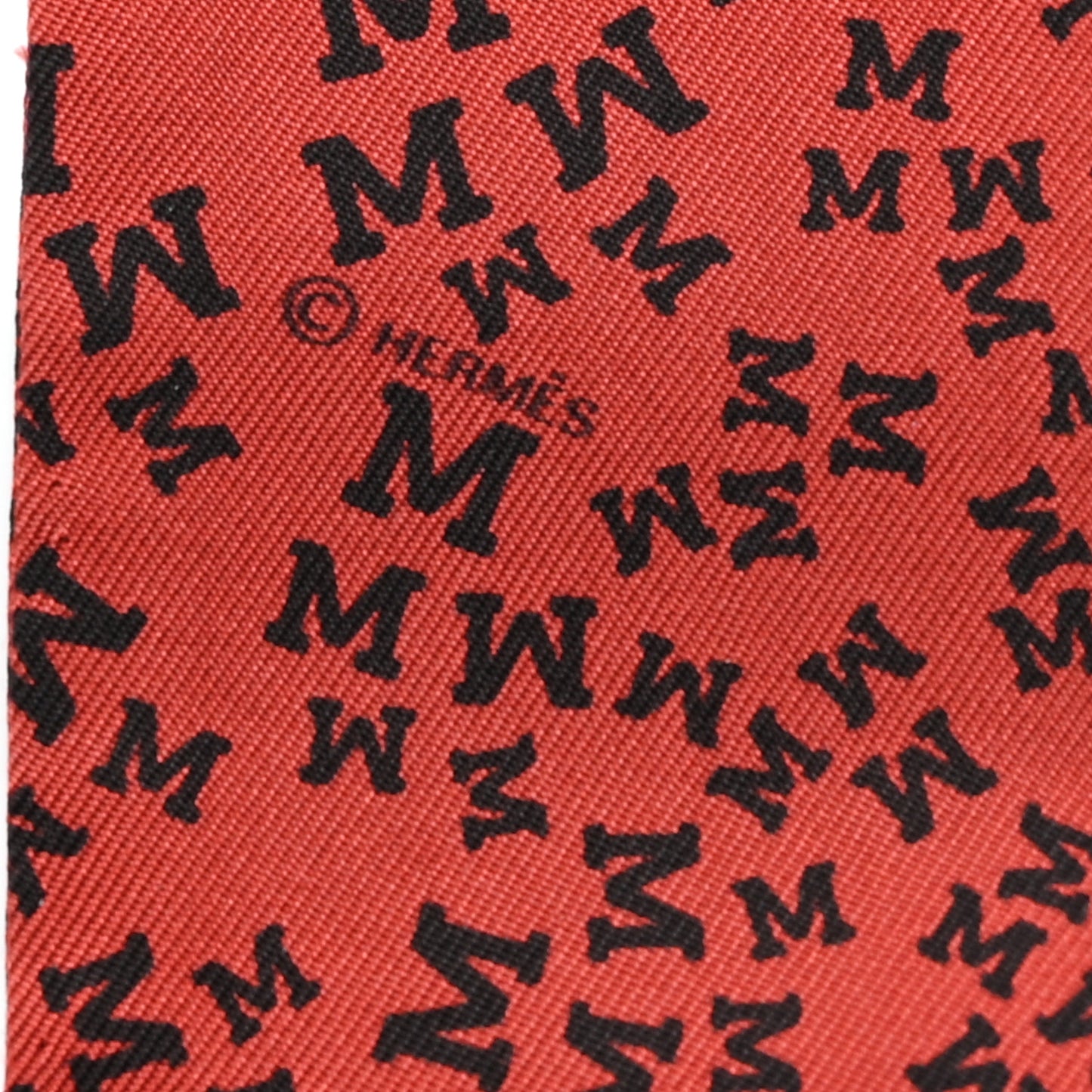 Silk Scattered Letters Twilly Rouge Black