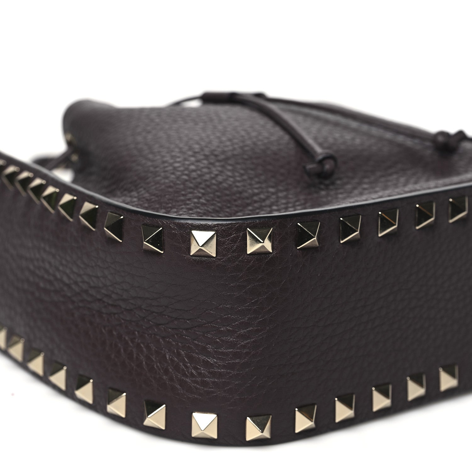 Valentino Garavani Grained Calfskin Rockstud Bucket Bag Vinaccia 8 of 9