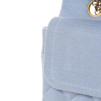 Chanel Jersey Quilted Medium Double Flap Light Blue 9 of 12