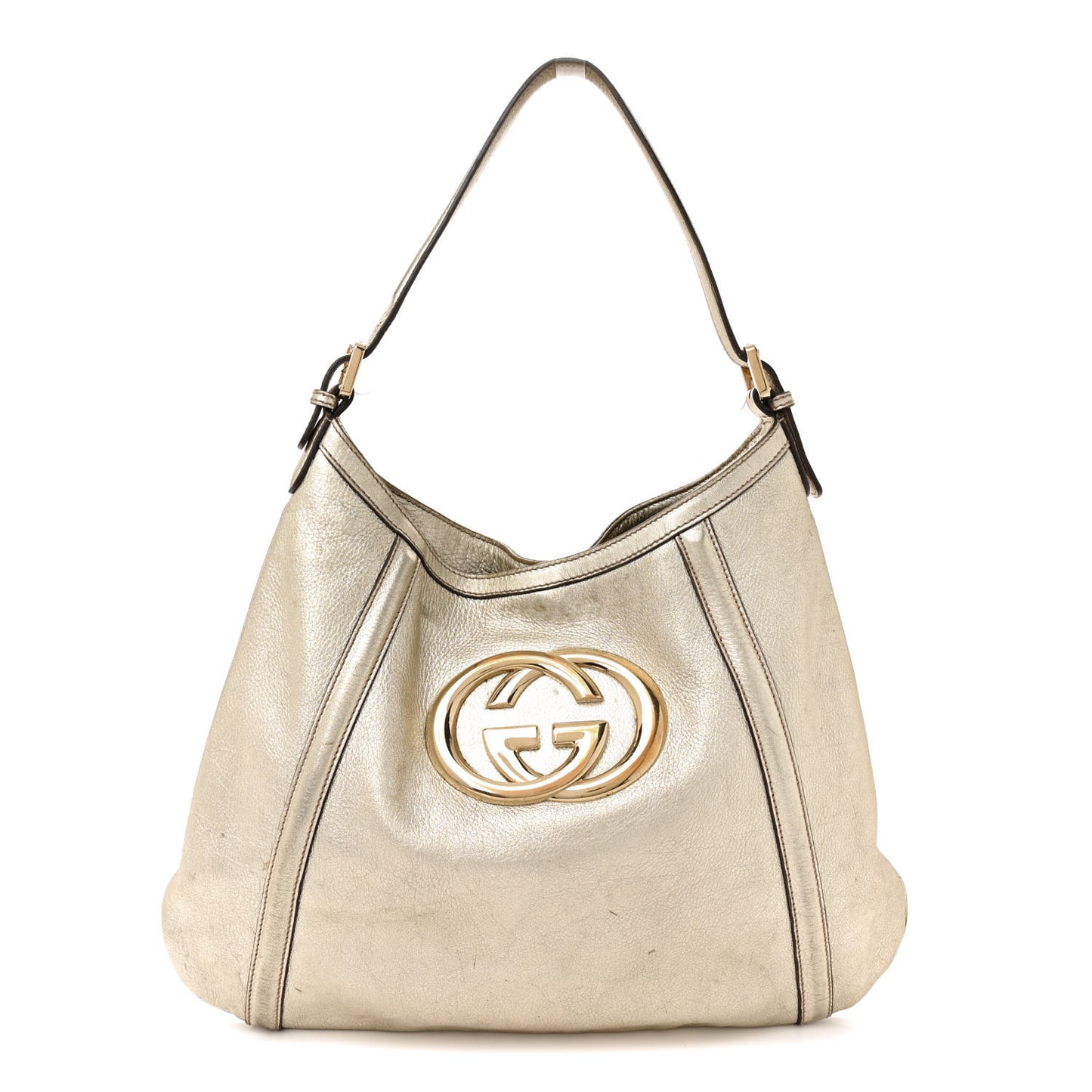 Leather Medium Britt Hobo Gold