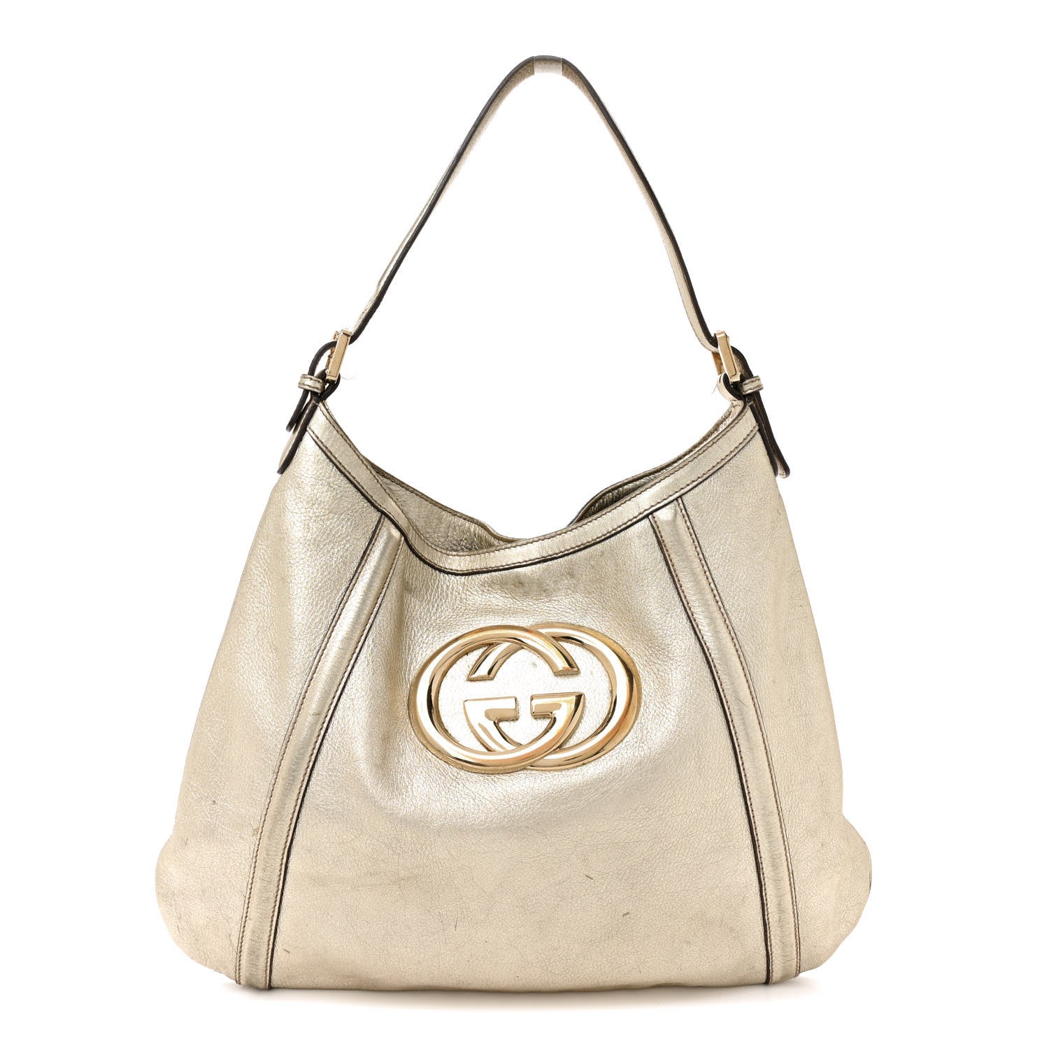 Gucci Leather Medium Britt Hobo Gold 1 of 19