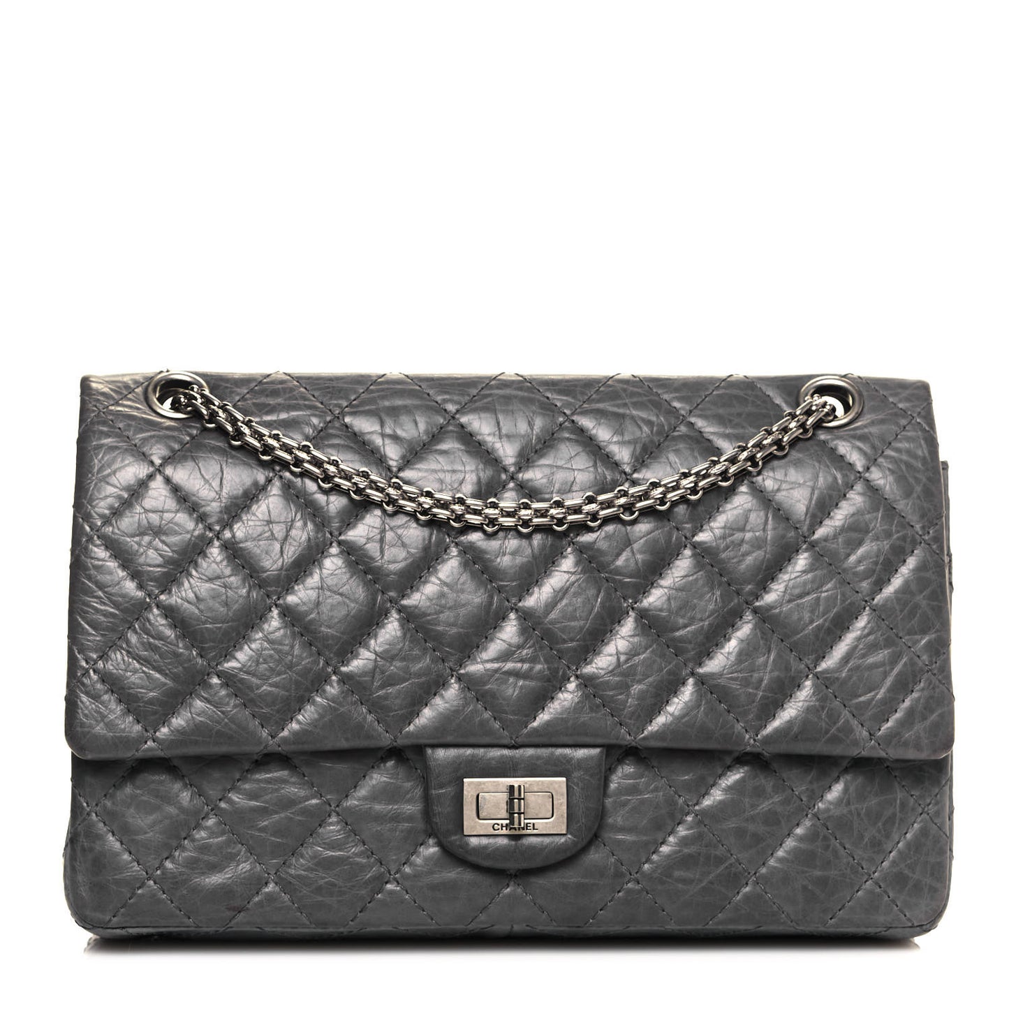 Aged Calfskin Quilted 50th Anniversary 2.55 Reissue Flap 226 Grey