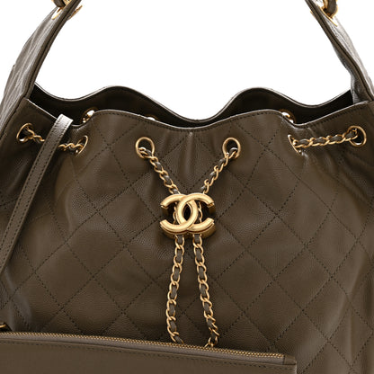 Chanel Caviar Quilted Medium Chanel 25 Handbag Dark Khaki 9 of 14