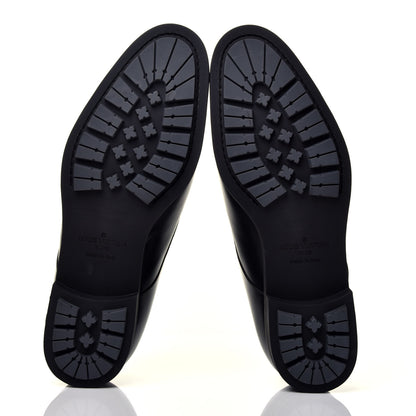 Louis Vuitton Calfskin Mens Derby LV Harness Shoes 9 Black 5 of 9