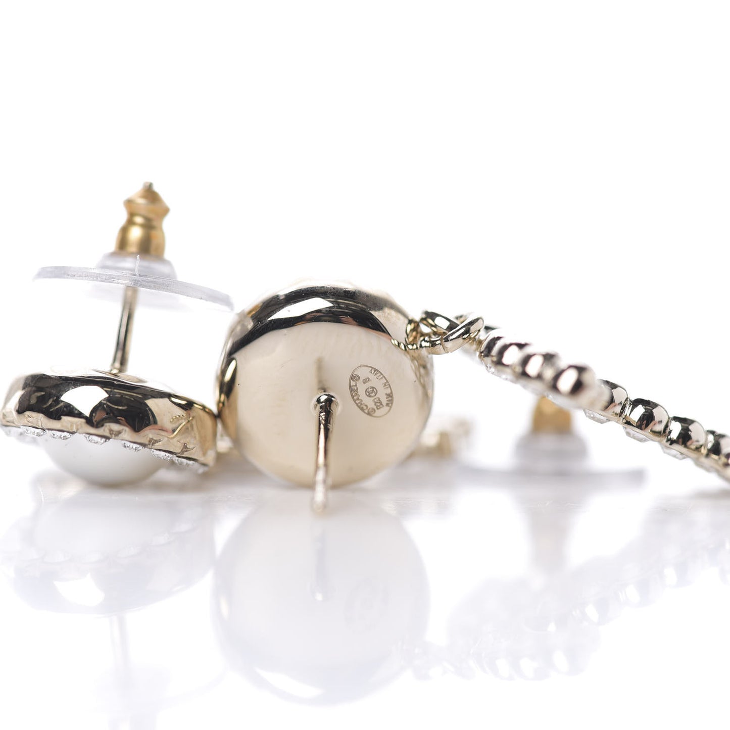Crystal Pearl Bow-tiful CC Drop Earrings Gold
