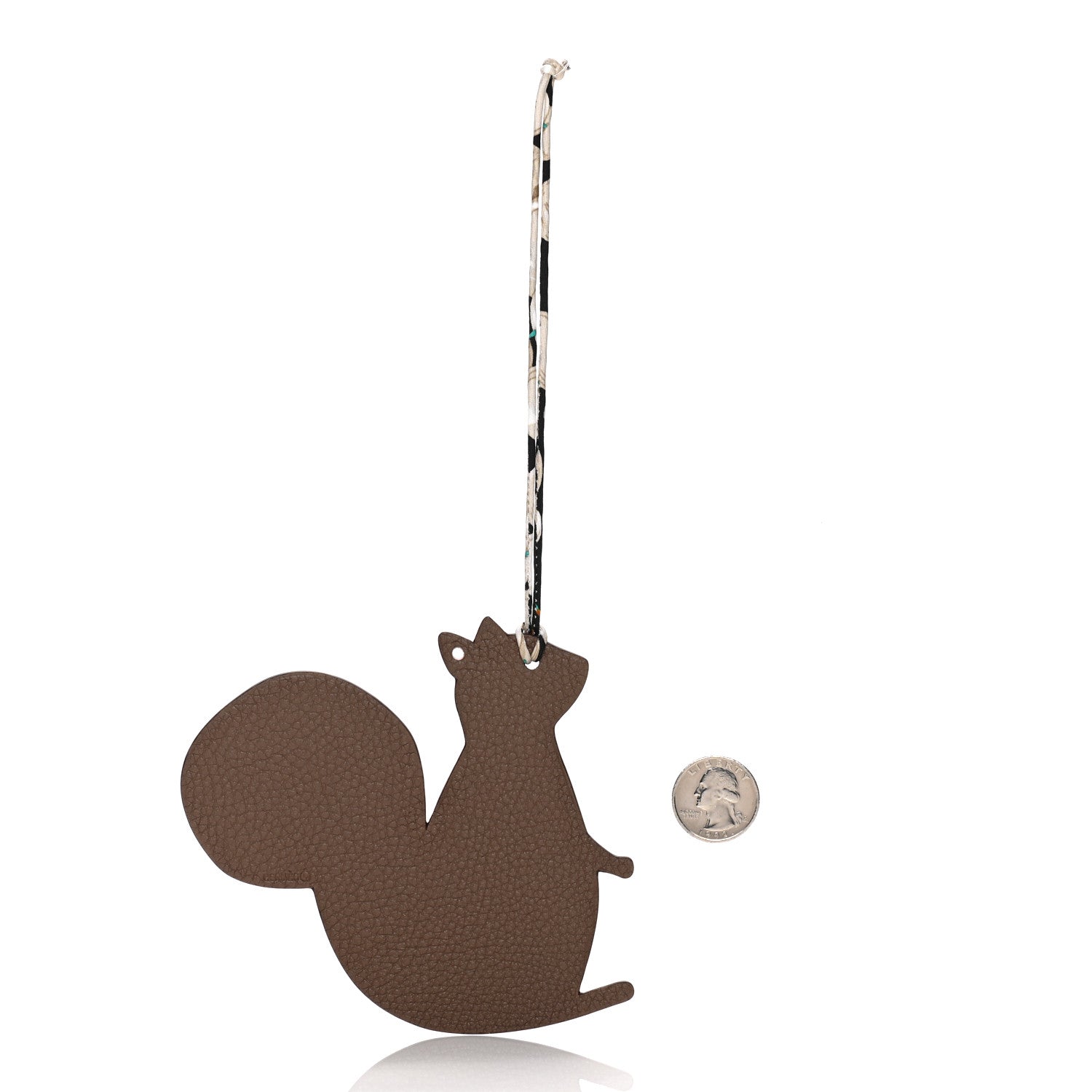 Hermes Epsom Togo Petit H GM Squirrel Bag Charm Chocolate Rose Tyrien 2 of 4