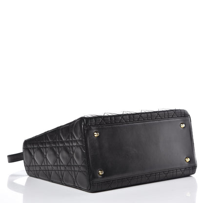 Christian Dior Lambskin Cannage Medium Lady Dior Black 4 of 10