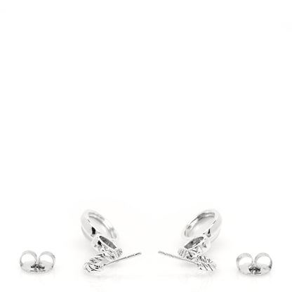 David Yurman Sterling Silver Mother of Pearl Diamond Cable Drop Earrings 3 of 4