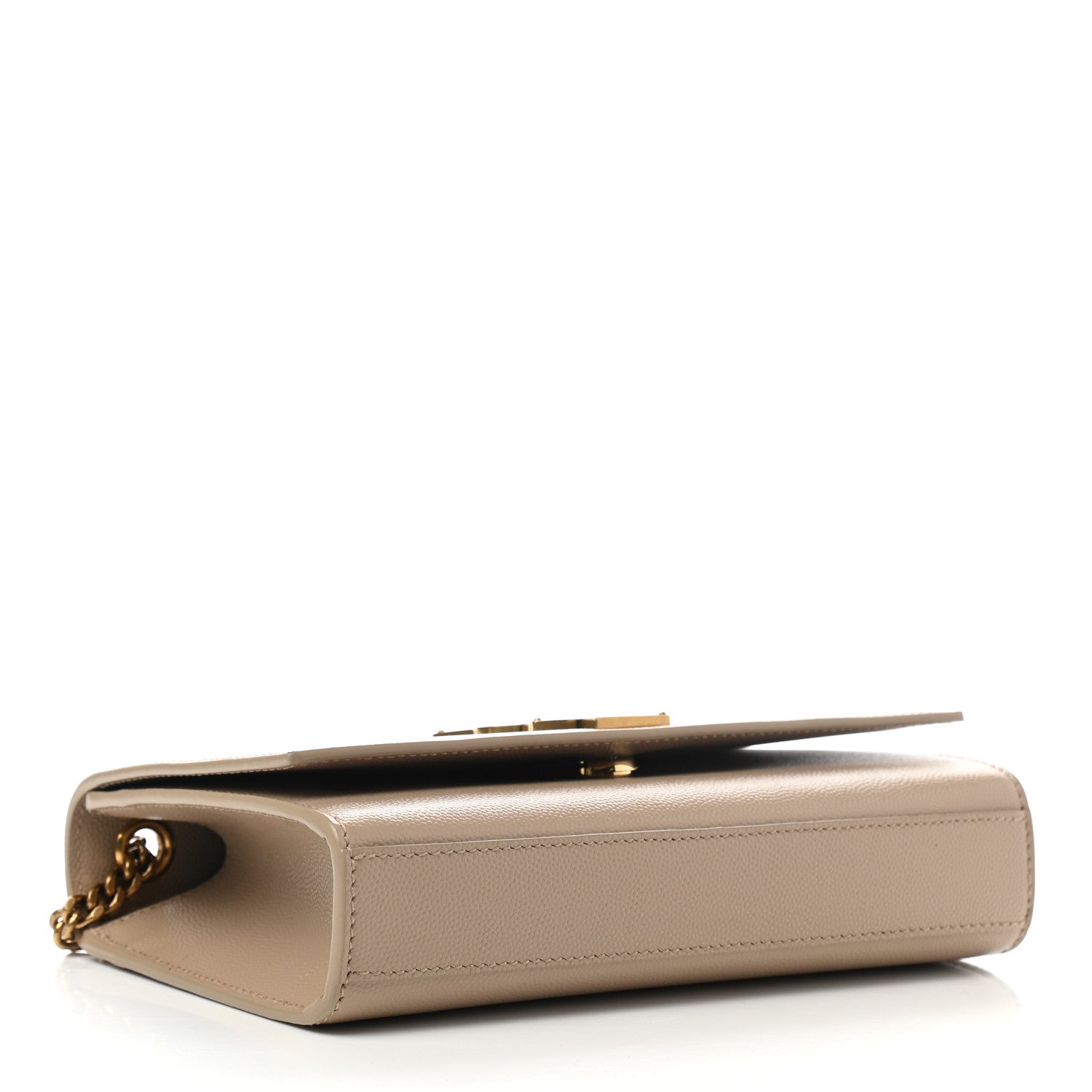 Saint Laurent Grain De Poudre Small Monogram Kate Satchel Dark Beige 4 of 12