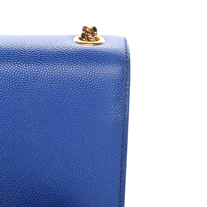 Saint Laurent Grain De Poudre Small Classic Monogram Kate Satchel Royal Blue 11 of 14