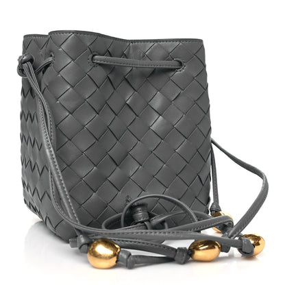 Bottega Veneta Nappa Intrecciato Small Drawstring Bucket Bag Thunder 3 of 9