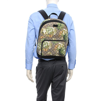 Gucci GG Supreme Monogram Blooms Medium Day Backpack Beige New Military Black 2 of 10