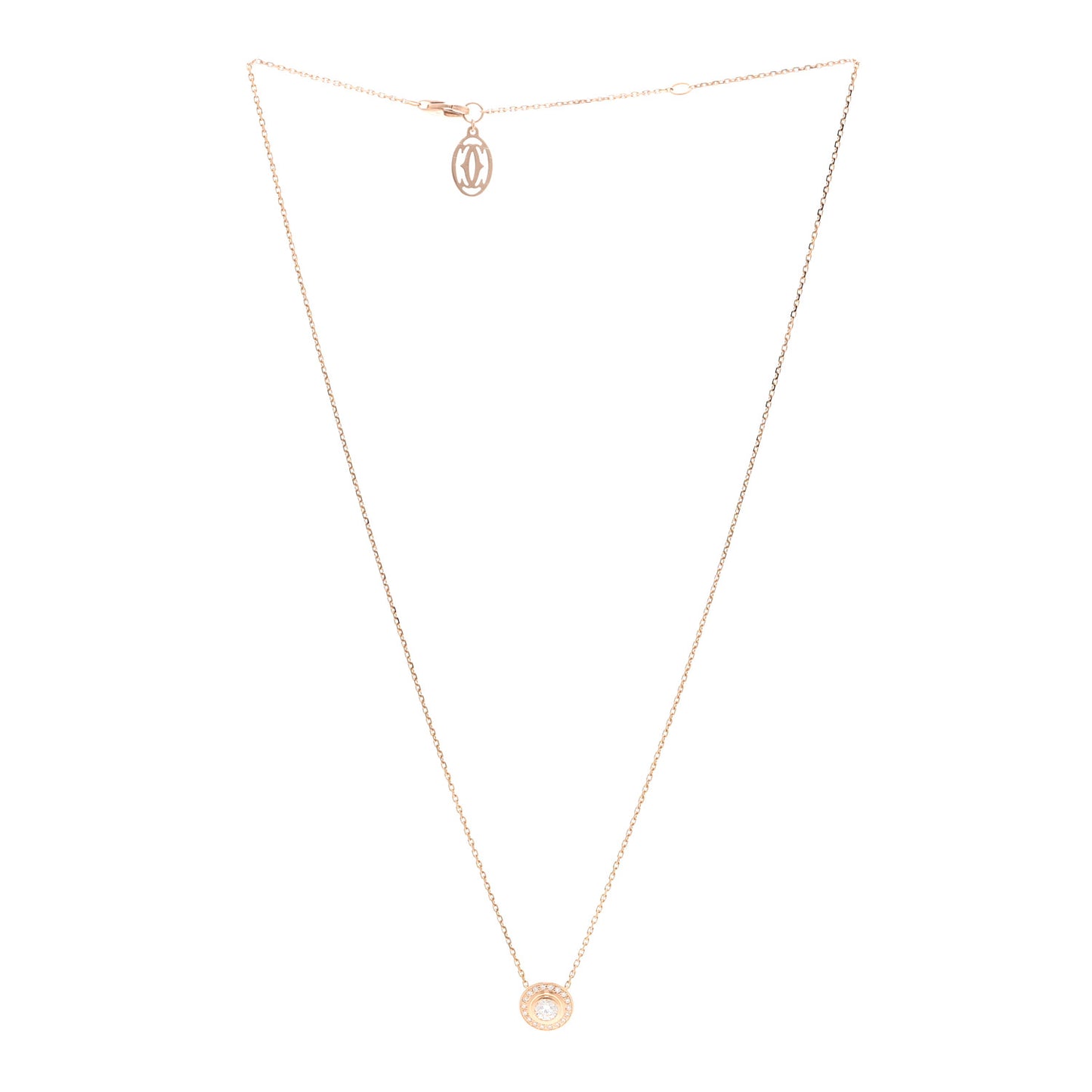 18K Pink Gold Diamond .21ct D'Amour Pave Necklace