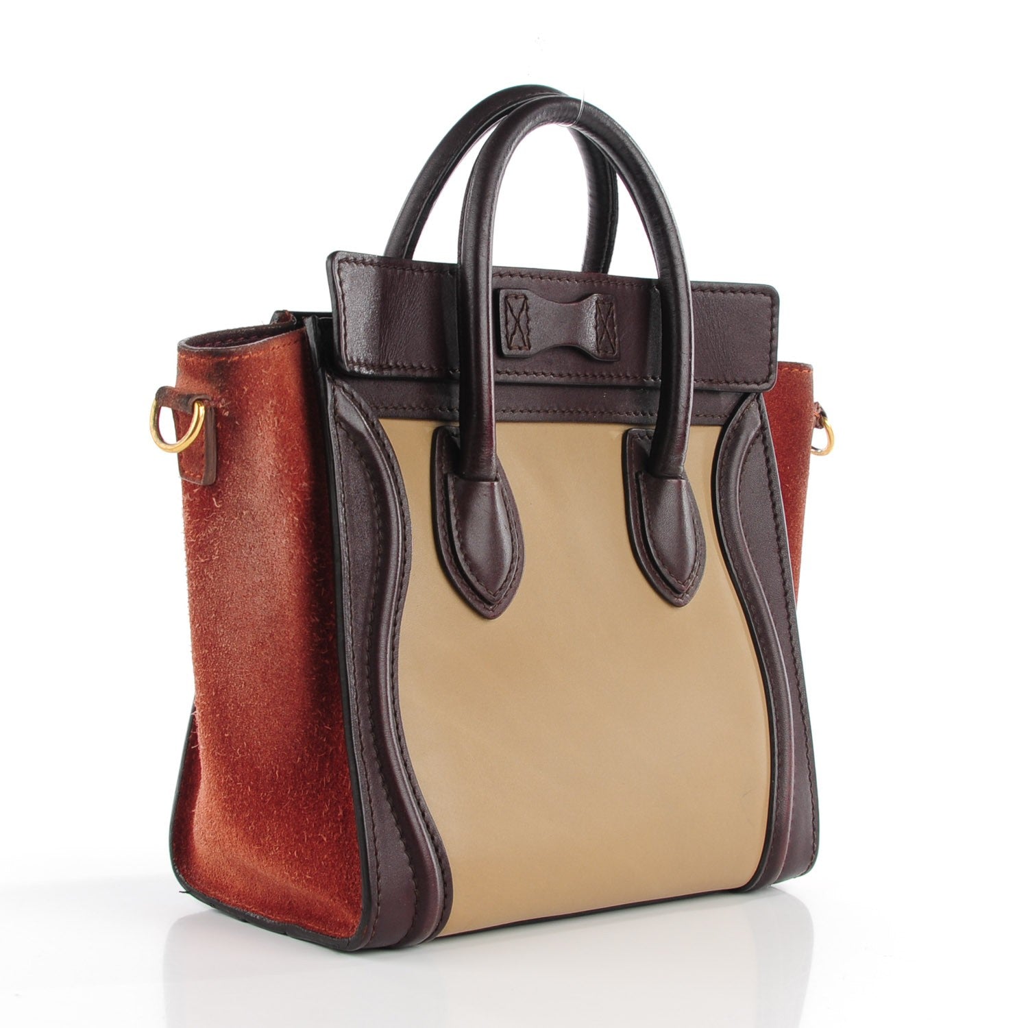 Celine Smooth Calfskin Suede Nano Tri-Color Luggage Beige 3 of 8