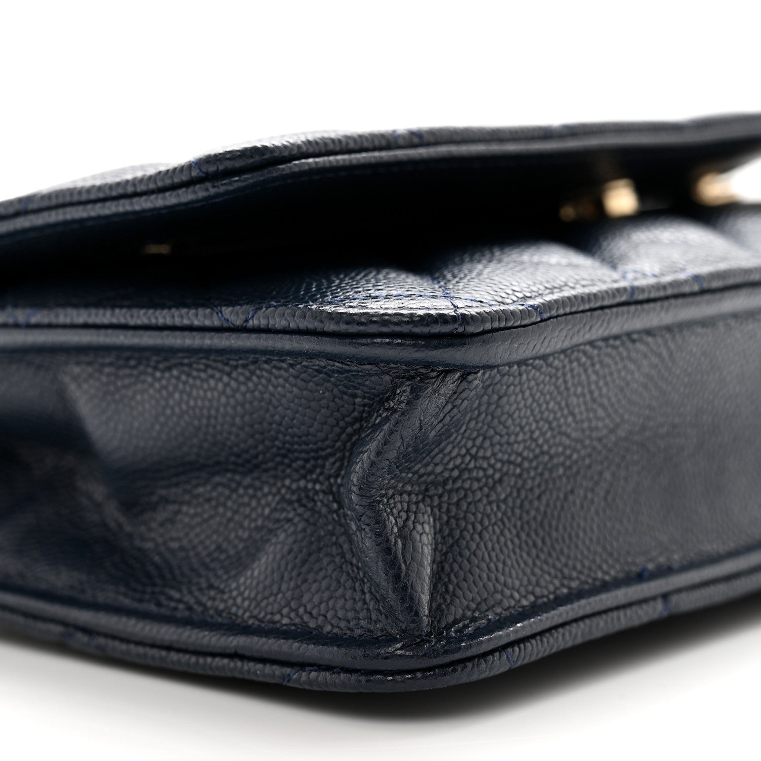 Chanel Caviar Quilted Wallet on Chain WOC Navy Blue 10 of 11