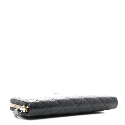 Chanel Caviar Quilted Large Gusset Zip Around Wallet Black 4 of 12
