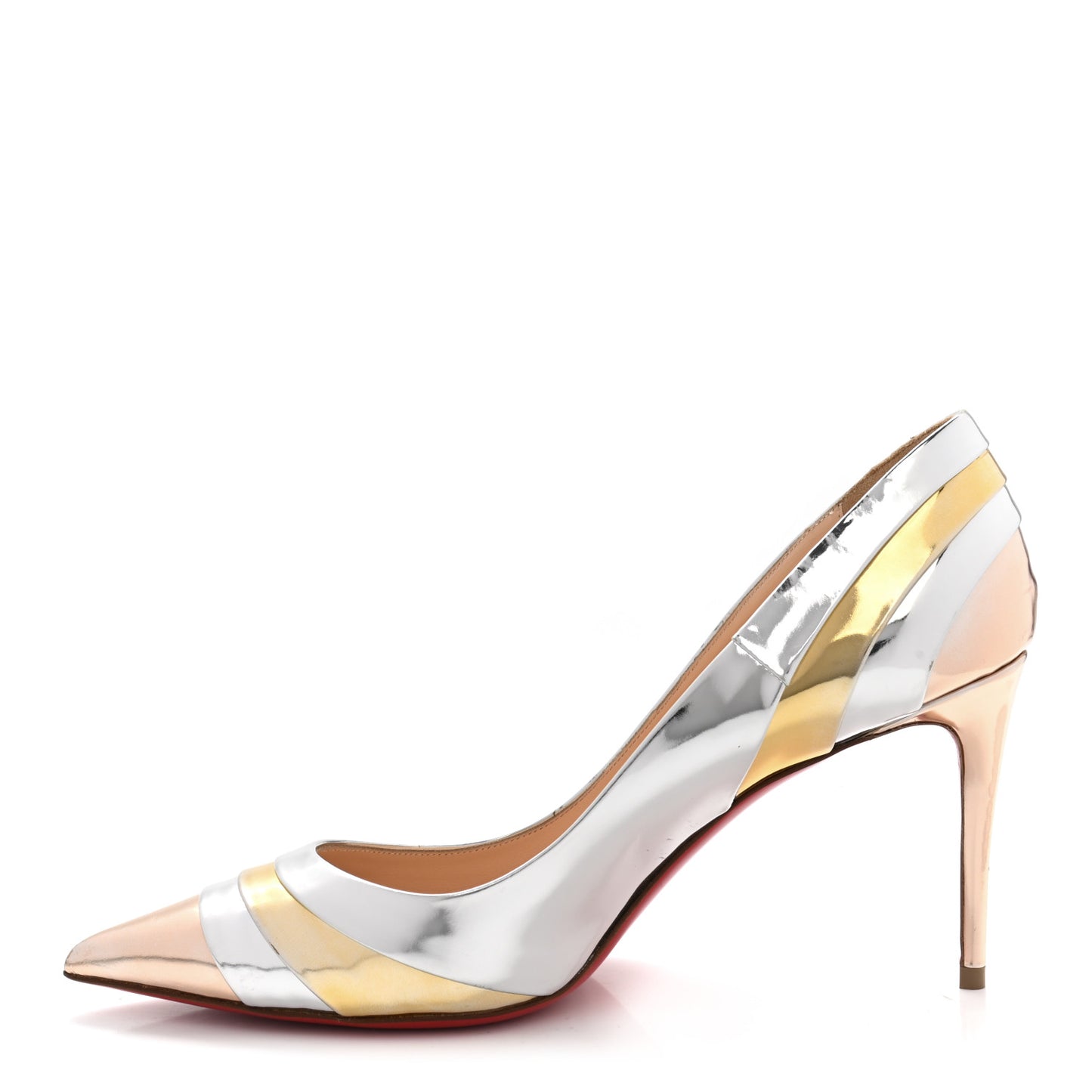 Nappa Patent Veau Mirror Eklectica 85 Pumps 38 Silver