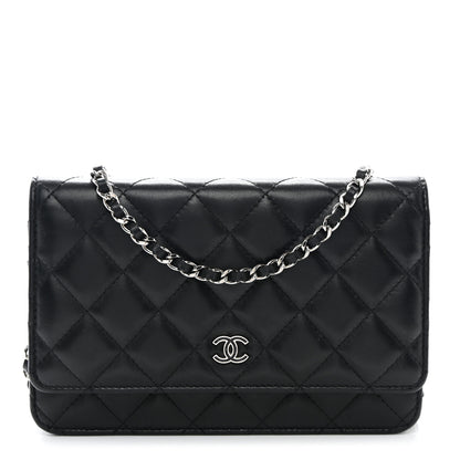 Chanel Lambskin Quilted Wallet On Chain WOC Black 1 of 13