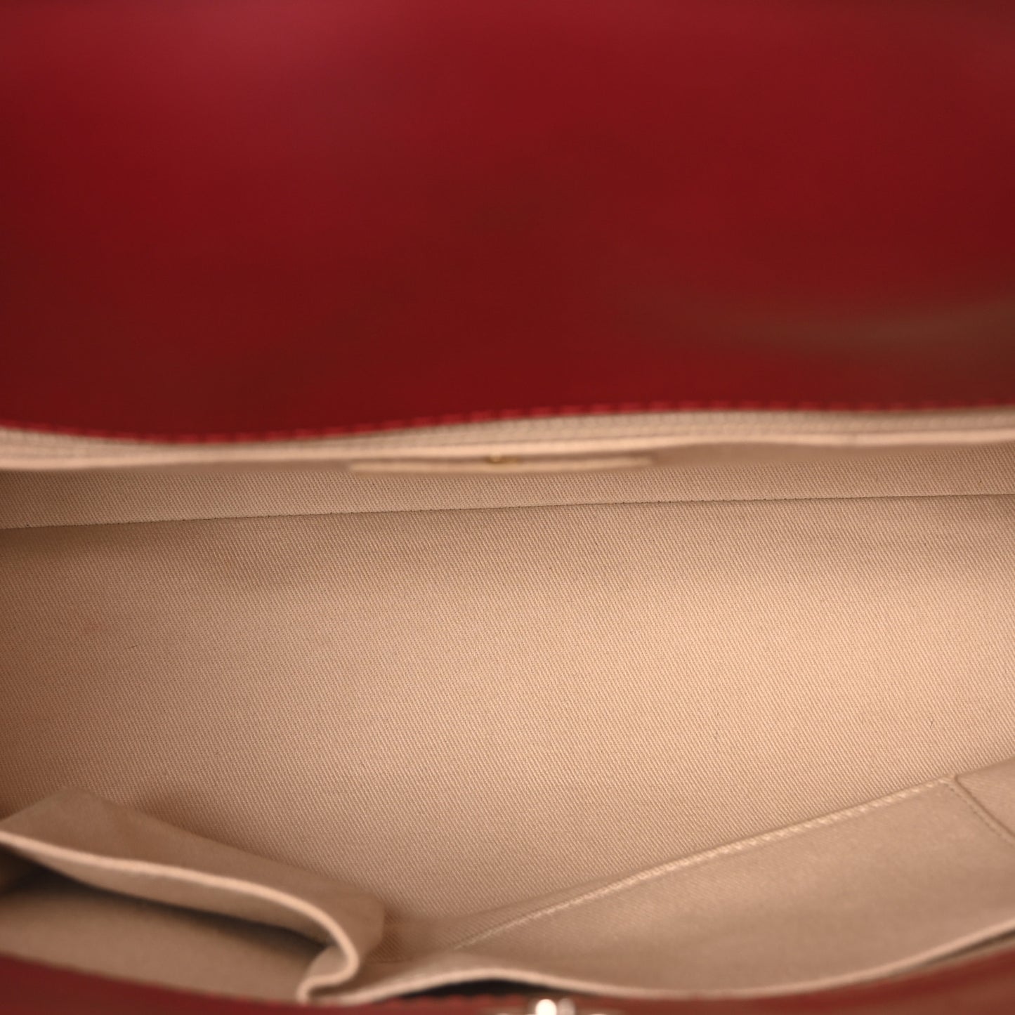 Calfskin Double Stitch Large Hamptons Tote Red