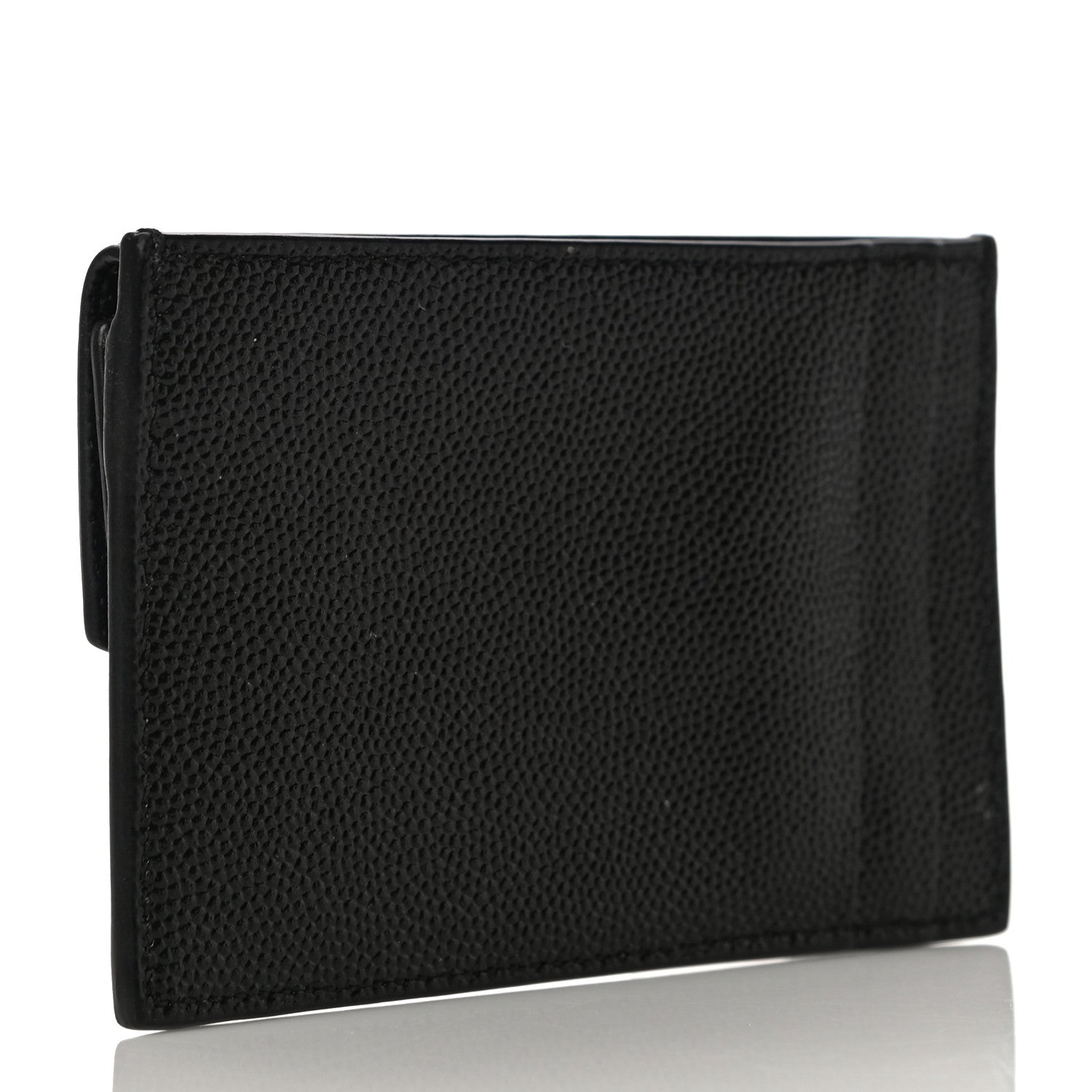Saint Laurent Grain De Poudre Uptown Monogram Card Case Black 3 of 10