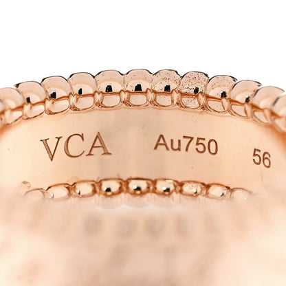 Van Cleef & Arpels 18K Rose Gold Perlee Signature Ring 56 7.75 4 of 7