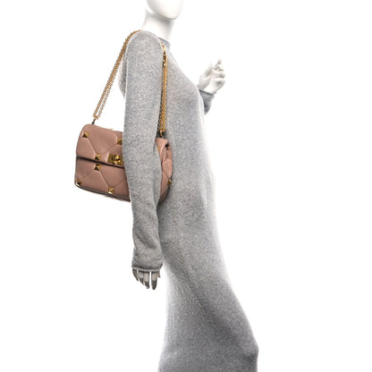 Valentino Garavani Nappa Large Roman Stud Shoulder Bag Rose Cannelle 2 of 11