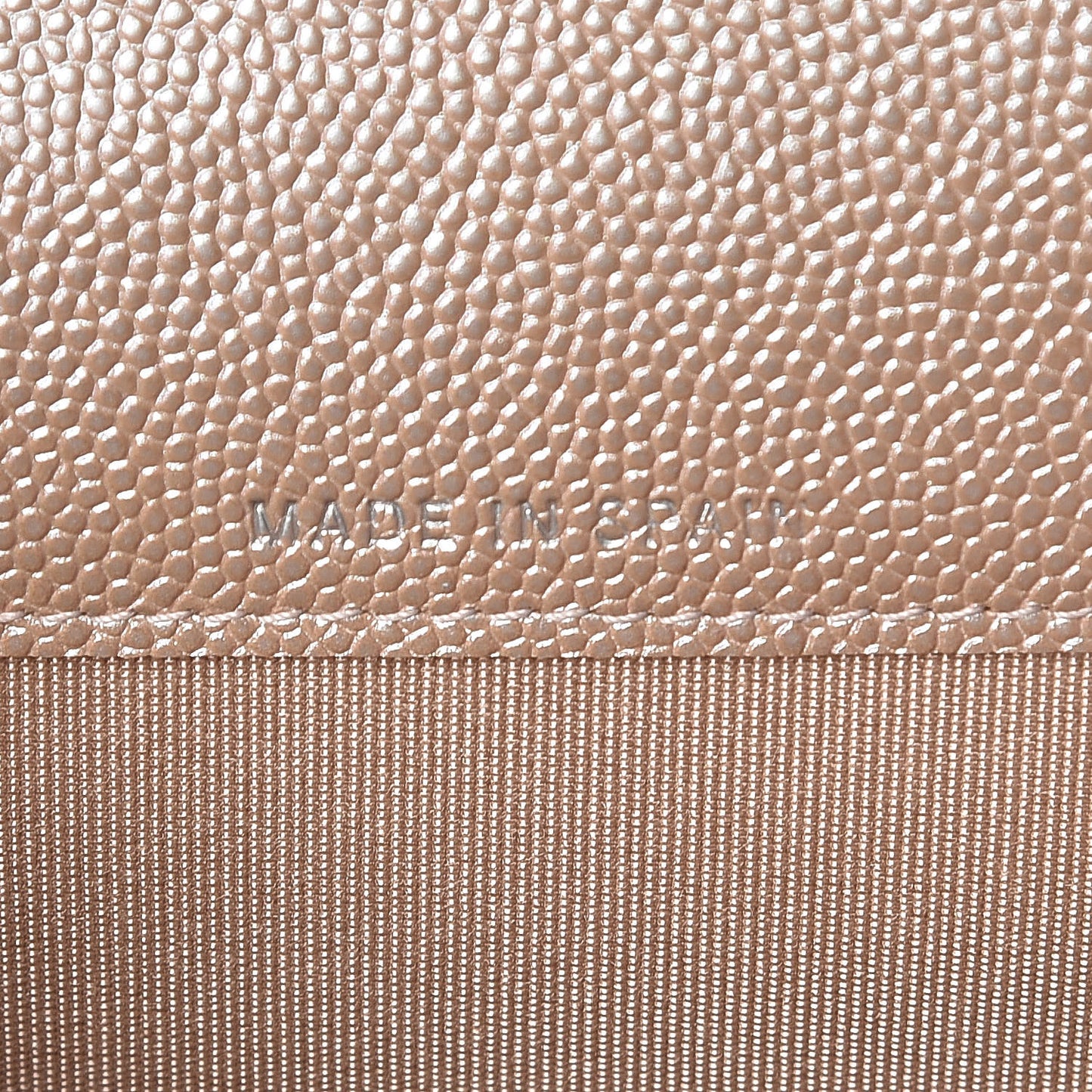 Metallic Caviar Chevron Quilted Flap Card Holder Light Gold