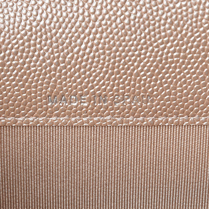 Chanel Metallic Caviar Chevron Quilted Flap Card Holder Light Gold 8 of 9