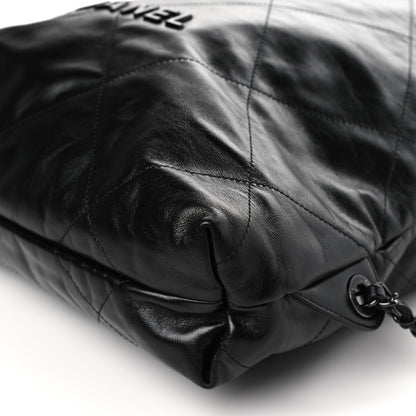 Chanel Shiny Calfskin Quilted Chanel 22 Backpack So Black 9 of 9