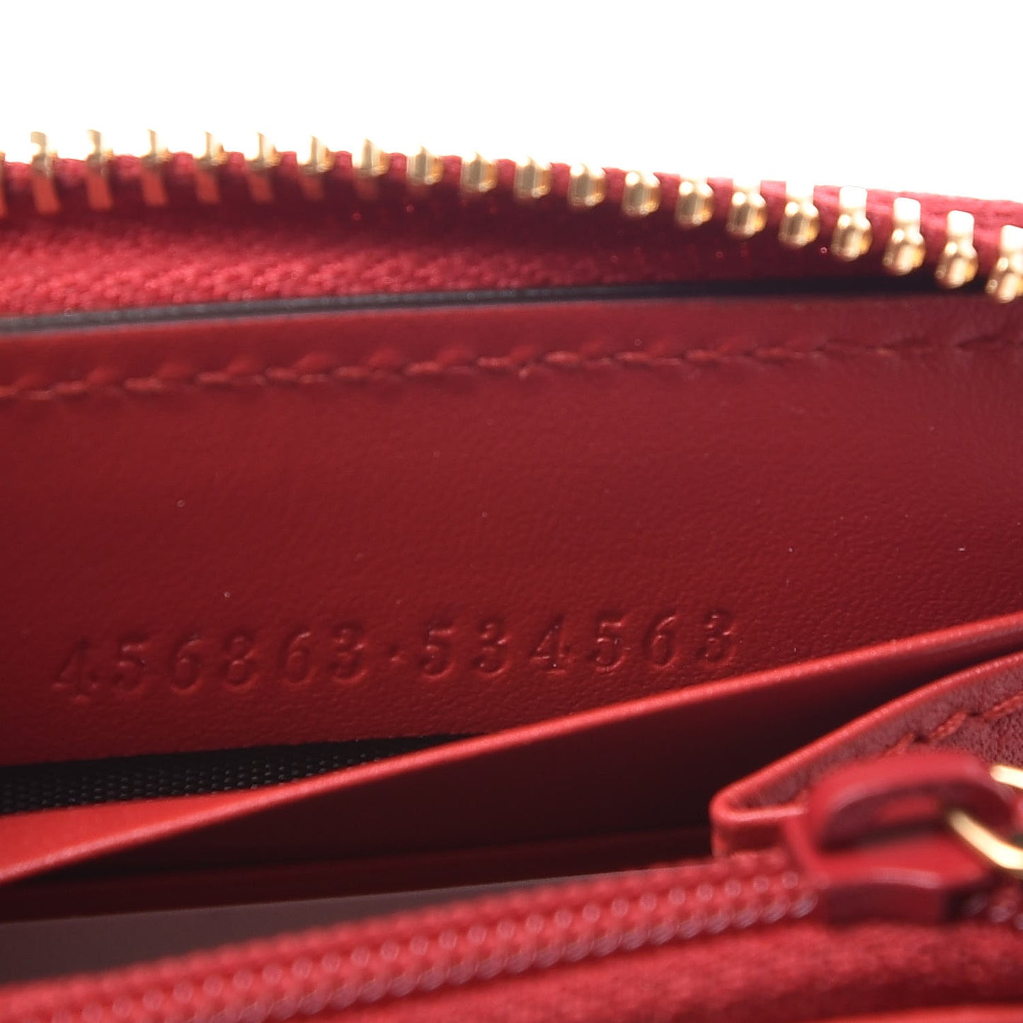 GG Supreme Monogram Kingsnake Heart Embroidered Zip Around Wallet Red