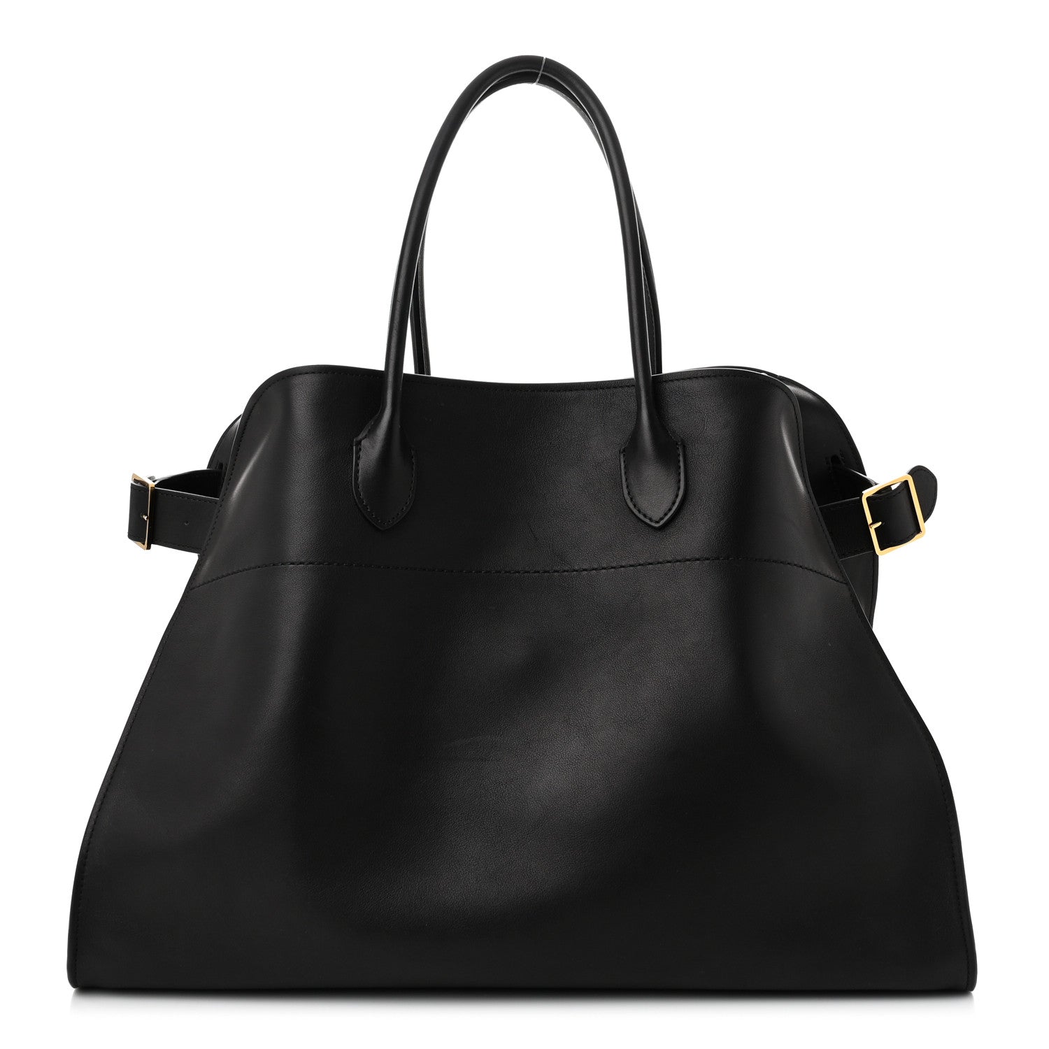 The Row Polished Saddle Calfskin Soft Margaux 17 Black 1 of 9