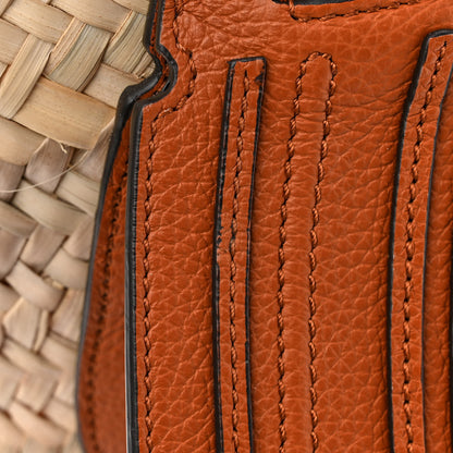 Chloe Raffia Small Grain Calfskin Medium Marcie Basket Tan 10 of 11