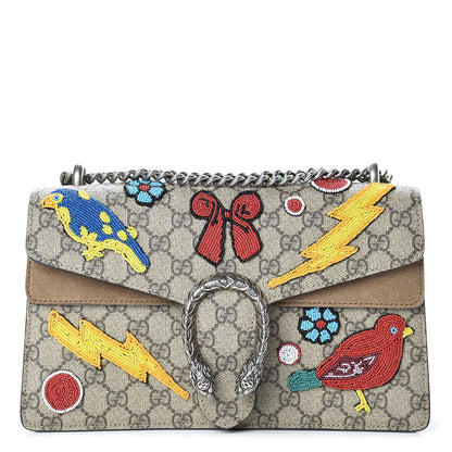 Gucci GG Supreme Monogram Beaded Small Dionysus Shoulder Bag Taupe 1 of 16