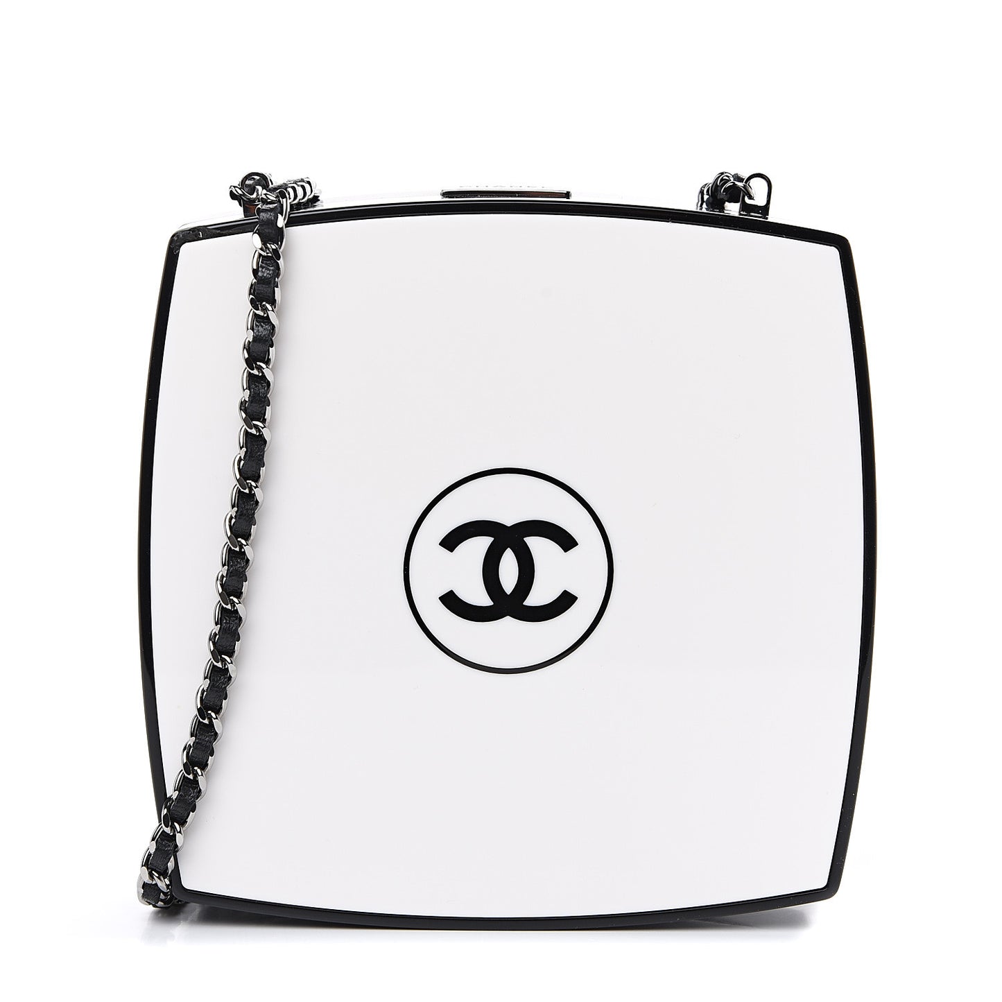 Plexiglass Compact Box Clutch Black Ivory