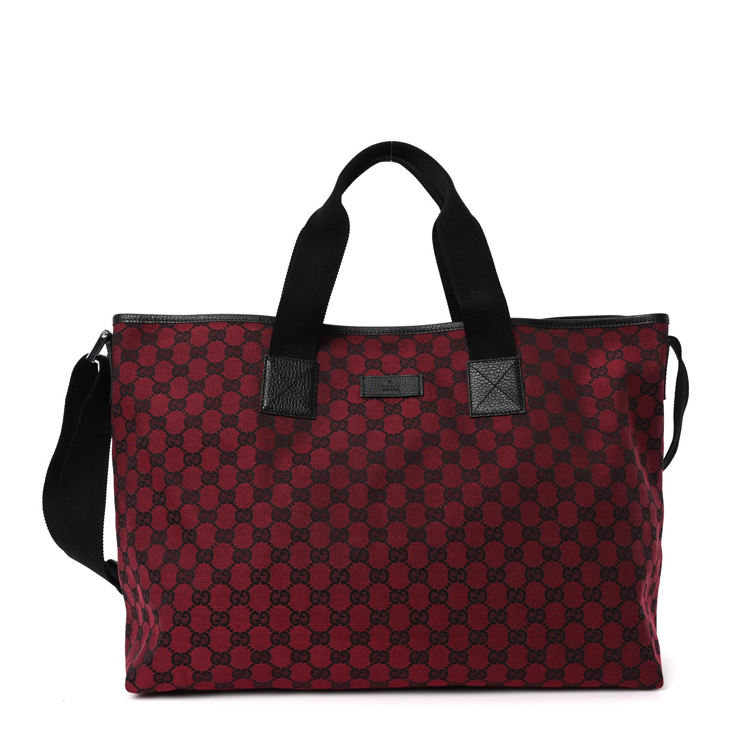 Gucci Monogram Travel Bag Red Black 1 of 10