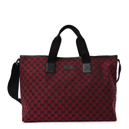 Gucci Monogram Travel Bag Red Black 1 of 10