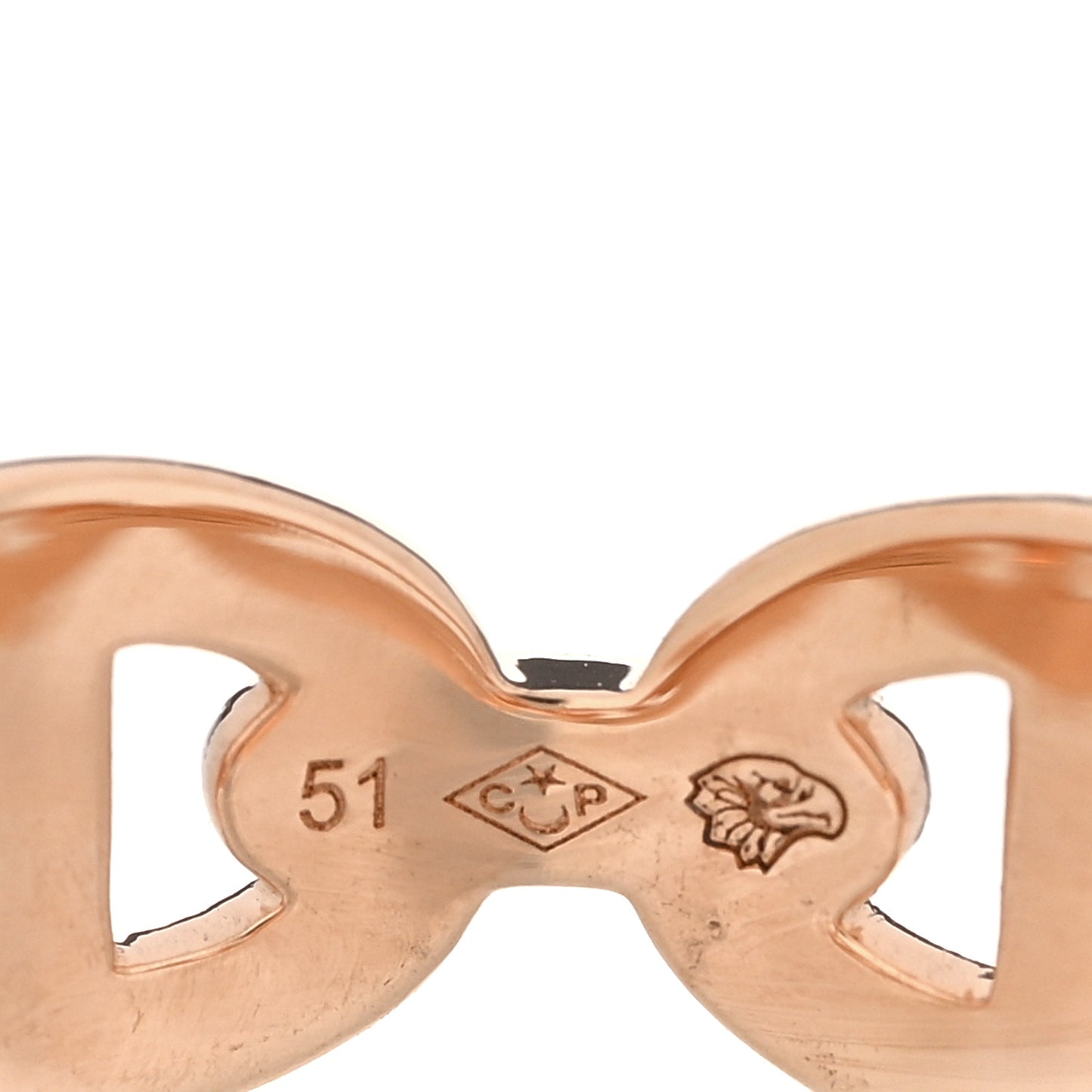18K Rose Gold PM Chaine d'Ancre Enchainee Ring 51 5.75