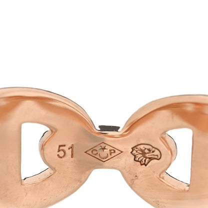 Hermes 18K Rose Gold PM Chaine d'Ancre Enchainee Ring 51 5.75 7 of 8