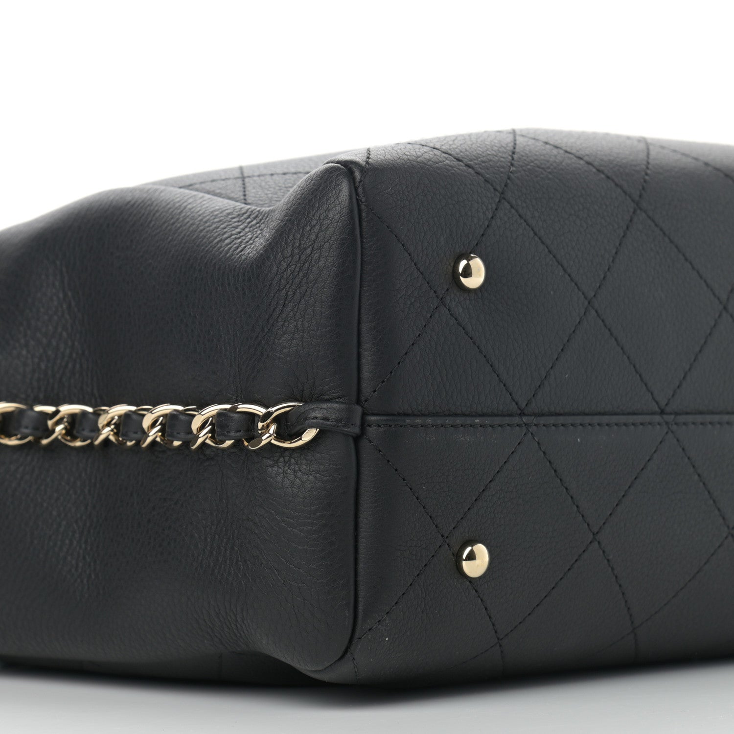 Chanel Bullskin Stitched Medium Shopping Bag Black 9 of 12