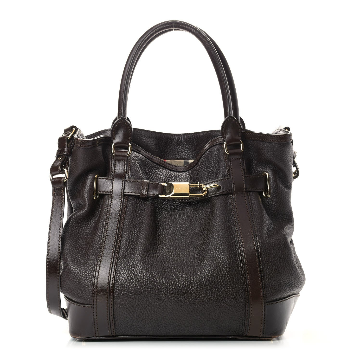 Burberry Grainy Calfskin Medium Golderton Tote Dark Chocolate 1 of 18