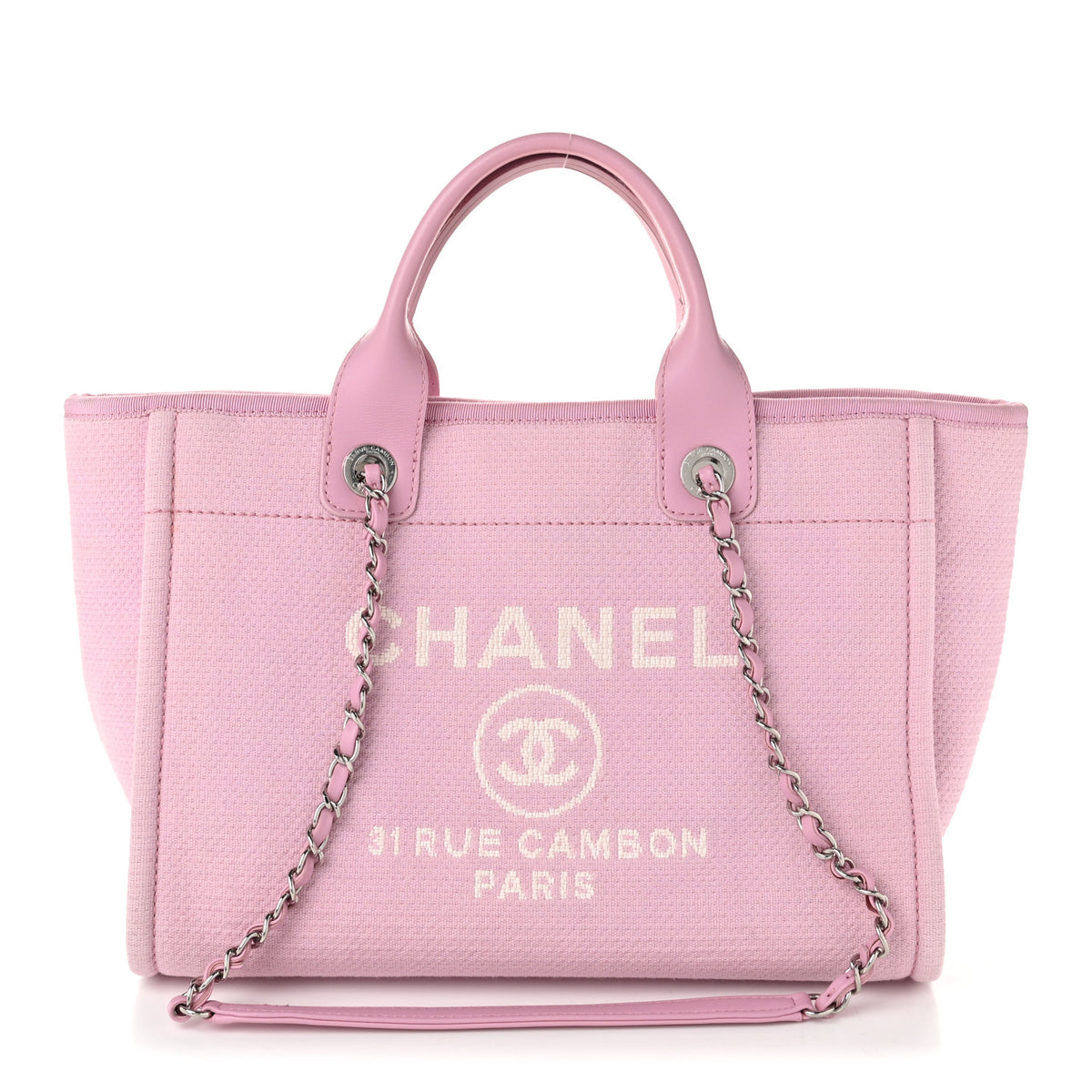Chanel Mixed Fibers Small Deauville Tote Pink 1 of 11
