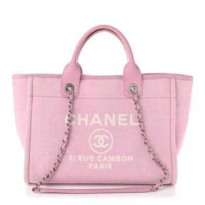 Chanel Mixed Fibers Small Deauville Tote Pink 1 of 11