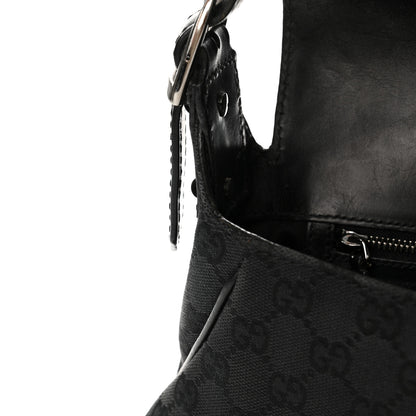 Gucci Monogram Horsebit Chain Studded Flap Shoulder Bag Black 15 of 19